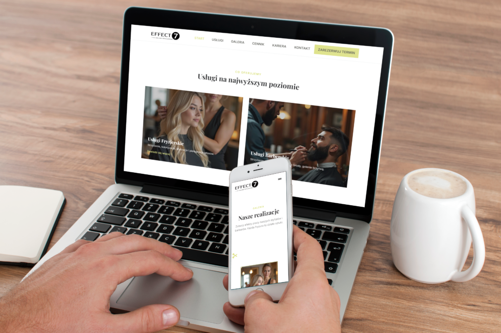 zdjęcie strony internetowej dla salonu effect7 z Warszawy