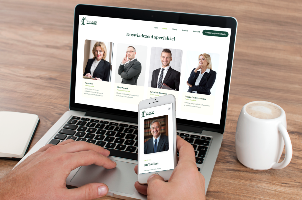 zdjęcie realizacji strony internetowej dla kancelarii Wulkan z Warszawy