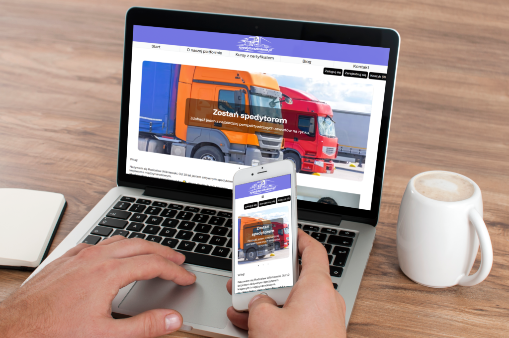zdjęcie strony spedytorszkolenia.pl - to jedna z realizacji moich stron internetowych
